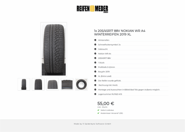 1x 205/45R17 88V NOKIAN WR A4 WINTERREIFEN 2019 XL #1XHB – Bild 6