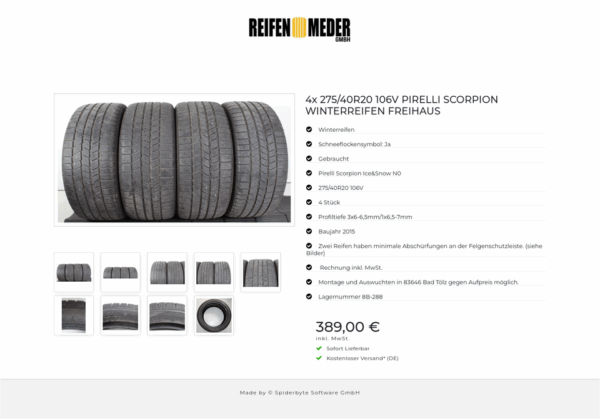 4x 275/40R20 106V PIRELLI SCORPION WINTERREIFEN FREIHAUS #1WPN – Bild 10
