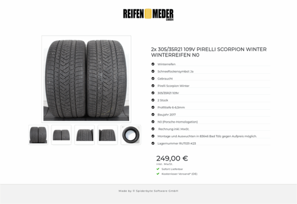 2x 305/35R21 109V PIRELLI SCORPION WINTER WINTERREIFEN N0 #1BLP – Bild 6