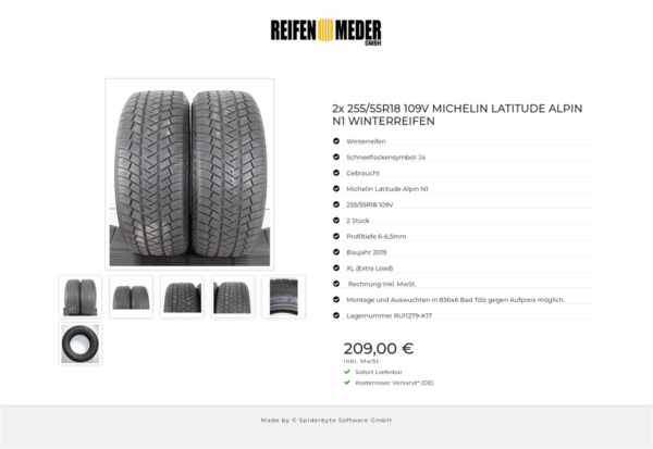 2x 255/55R18 109V MICHELIN LATITUDE ALPIN N1 WINTERREIFEN #1V7M – Bild 7