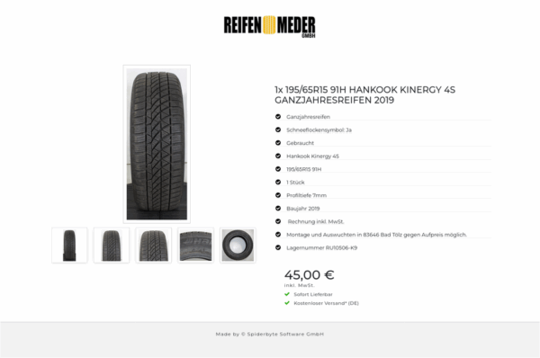 1x 195/65R15 91H HANKOOK KINERGY 4S GANZJAHRESREIFEN 2019 #1QKO – Bild 6