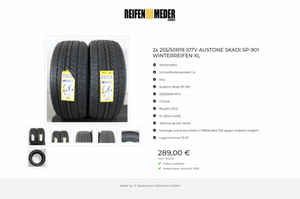 2x 255/50R19 107V AUSTONE SKADI SP-901 WINTERREIFEN XL #1PIW – Bild 7