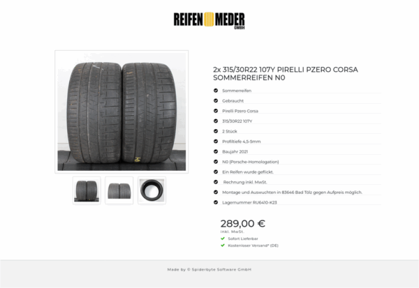 2x 315/30R22 107Y PIRELLI PZERO CORSA SOMMERREIFEN N0 #19FU – Bild 4