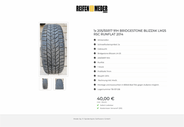 1x 205/55R17 91H BRIDGESTONE BLIZZAK LM25 RSC RUNFLAT 2014 #5312 – Bild 3