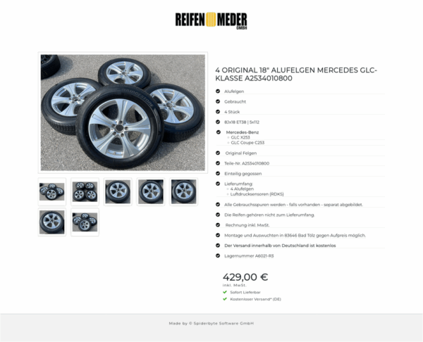 4 ORIGINAL 18" ALUFELGEN MERCEDES GLC-KLASSE A2534010800 #17IB – Bild 8