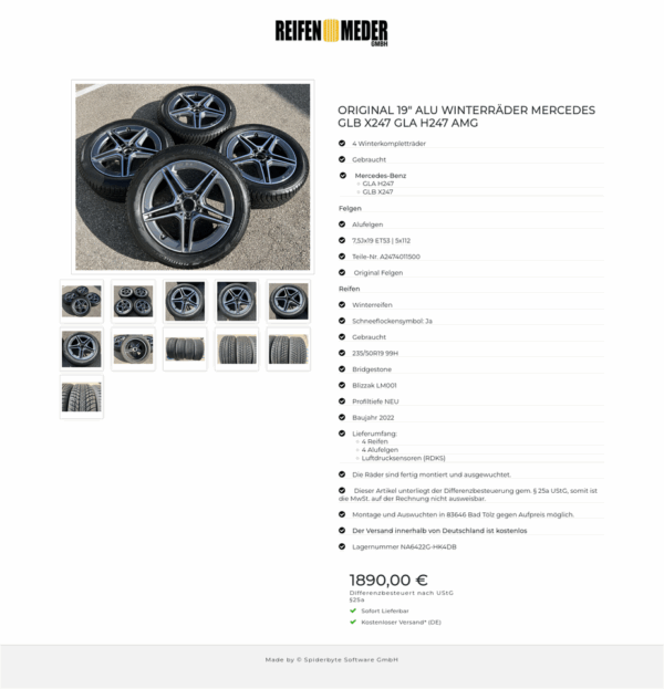 ORIGINAL 19" ALU WINTERRÄDER MERCEDES GLB X247 GLA H247 AMG #19EO – Bild 12
