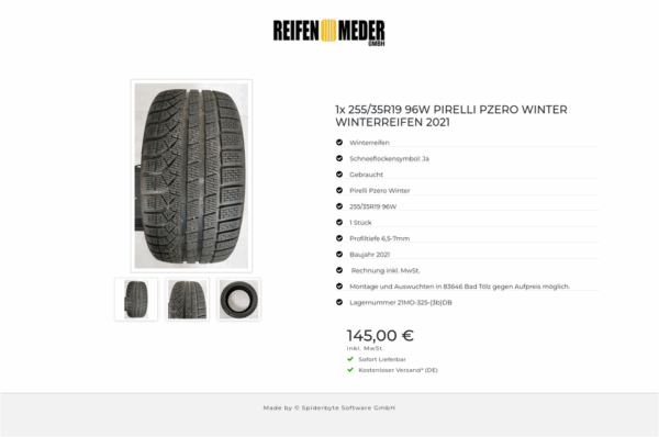 1x 255/35R19 96W PIRELLI PZERO WINTER WINTERREIFEN 2021 #12XV – Bild 4