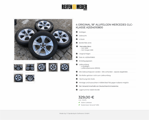 4 ORIGINAL 18" ALUFELGEN MERCEDES GLC-KLASSE A2534010800 #3855 – Bild 8