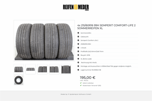 4x 215/60R16 99H SEMPERIT COMFORT-LIFE 2 SOMMERREIFEN XL #1TGW – Bild 7
