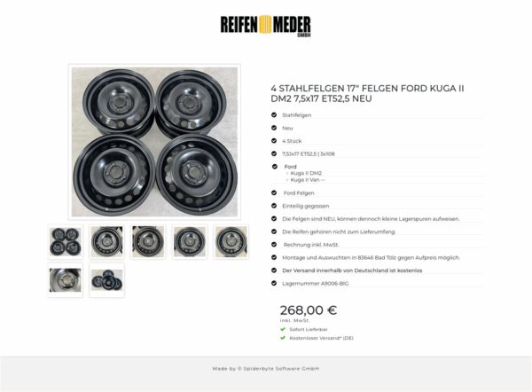 4 STAHLFELGEN 17" FELGEN FORD KUGA II DM2 7,5x17 ET52,5 NEU #1LTL – Bild 8