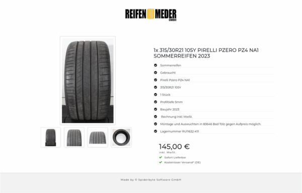1x 315/30R21 105Y PIRELLI PZERO PZ4 NA1 SOMMERREIFEN 2023 #1XKA – Bild 5