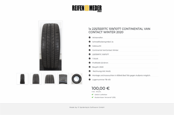 1x 225/55R17C 109/107T CONTINENTAL VAN CONTACT WINTER 2020  #1SQR – Bild 6