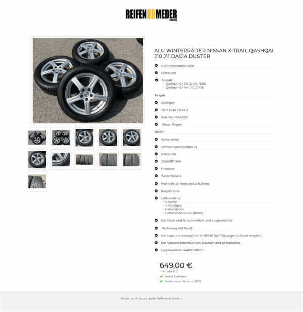 ALU WINTERRÄDER NISSAN X-TRAIL QASHQAI J10 J11 DACIA DUSTER #1CXI – Bild 12