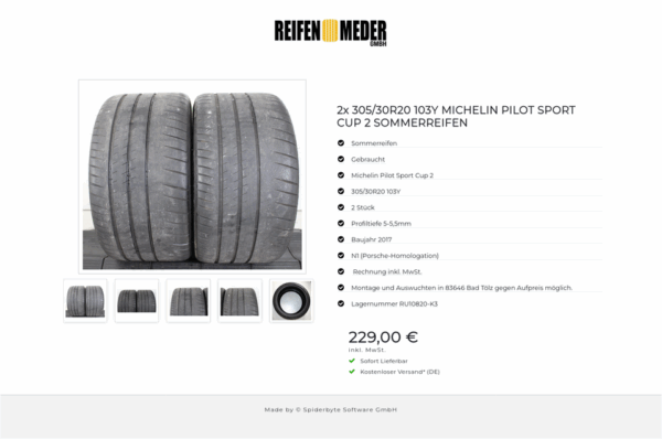 2x 305/30R20 103Y MICHELIN PILOT SPORT CUP 2 SOMMERREIFEN #1SHT – Bild 6