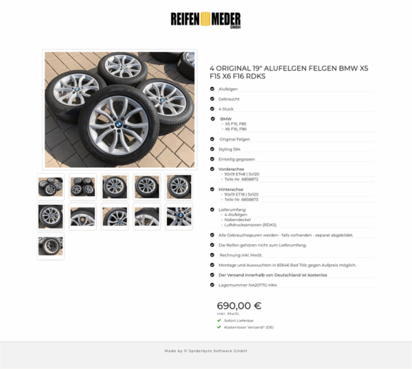 4 ORIGINAL 19" ALUFELGEN FELGEN BMW X5 F15 X6 F16 RDKS #114Q – Bild 12