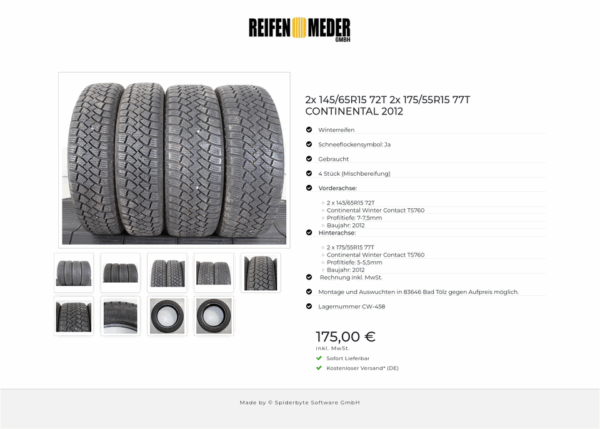 2x 145/65R15 72T 2x 175/55R15 77T CONTINENTAL 2012 #1QFW – Bild 10