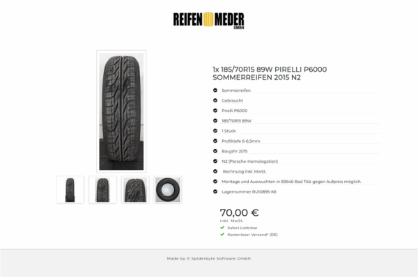 1x 185/70R15 89W PIRELLI P6000 SOMMERREIFEN 2015 N2 #1T2O – Bild 5