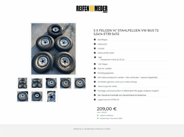 5 X FELGEN 14" STAHLFELGEN VW BUS T2 5,5x14 ET39 5x112  #1ELW – Bild 9