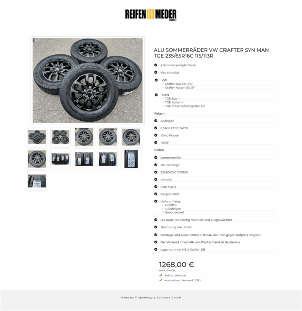 ALU SOMMERRÄDER VW CRAFTER SYN MAN TGE 235/65R16C 115/113R #144W – Bild 12