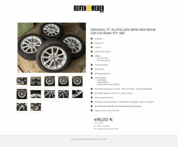 ORIGINAL 17" ALUFELGEN BMW 5ER REIHE G30 G31 RDKS STY. 560  #10AJ – Bild 13