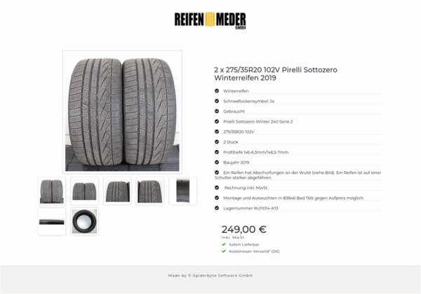 2 x 275/35R20 102V Pirelli Sottozero Winterreifen 2019 #1TWC – Bild 8