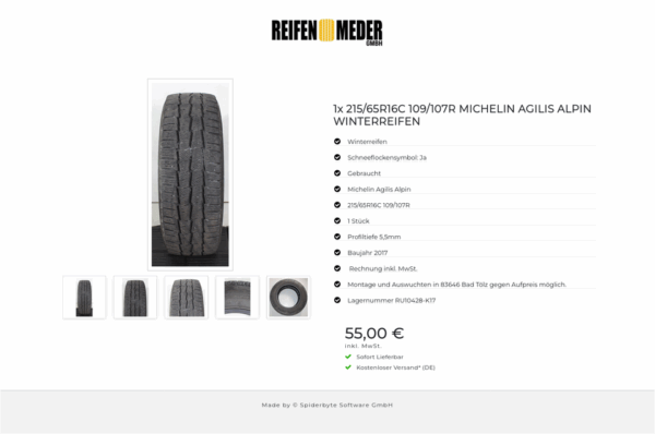 1x 215/65R16C 109/107R MICHELIN AGILIS ALPIN WINTERREIFEN #1W8I – Bild 6