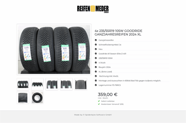 4x 235/55R19 105W GOODRIDE GANZJAHRESREIFEN 2024 XL #1QVN – Bild 8