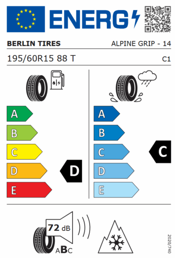 4 x 195/60R15 88T BERLIN TIRES ALPIN GRIP WINTERREIFEN FREIHAUS – Bild 4
