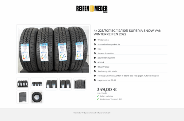 4x 225/70R15C 112/110R SUPERIA SNOW VAN WINTERREIFEN 2022 #1QDE – Bild 8