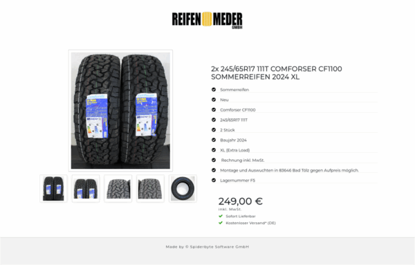 2x 245/65R17 111T COMFORSER CF1100 SOMMERREIFEN 2024 XL #1L4Z – Bild 6