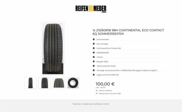 1x 215/60R18 98H CONTINENTAL ECO CONTACT 6Q SOMMERREIFEN #1KON – Bild 5
