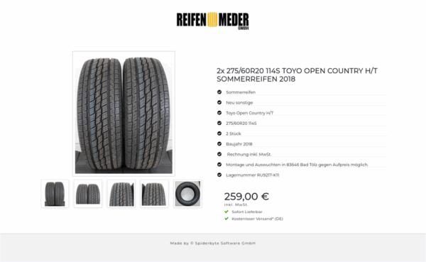 2x 275/60R20 114S TOYO OPEN COUNTRY H/T SOMMERREIFEN 2018 #1LKB – Bild 6