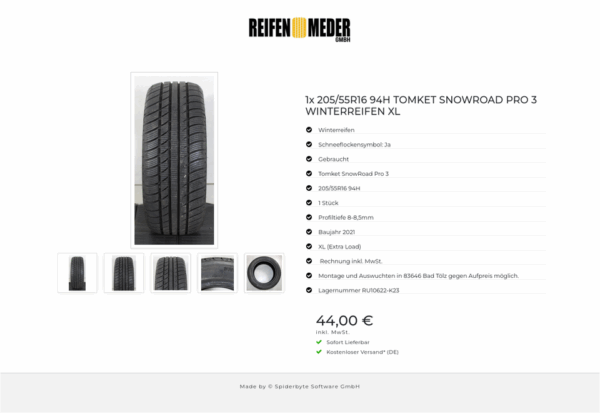 1x 205/55R16 94H TOMKET SNOWROAD PRO 3 WINTERREIFEN XL #1QUC – Bild 6