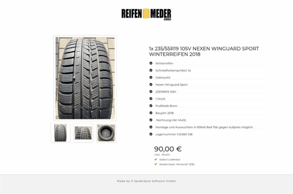 1x 235/55R19 105V NEXEN WINGUARD SPORT WINTERREIFEN 2018 #3885 – Bild 4