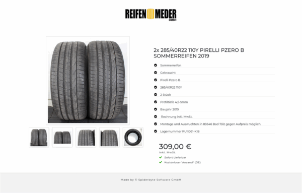 2x 285/40R22 110Y PIRELLI PZERO B SOMMERREIFEN 2019 #1U5Y – Bild 6