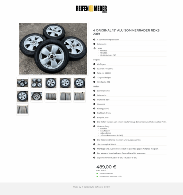 4 ORIGINAL 15" ALU SOMMERRÄDER RDKS 2019 #1MUP – Bild 12