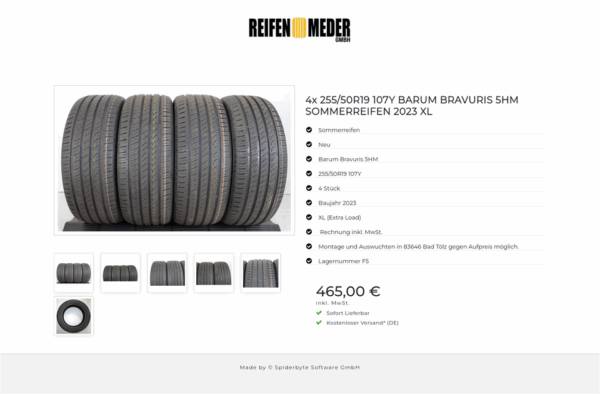4x 255/50R19 107Y BARUM BRAVURIS 5HM SOMMERREIFEN 2023 XL #1IVN – Bild 7