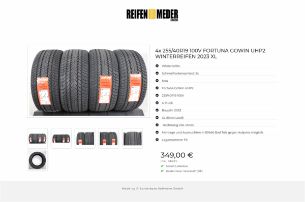4x 255/40R19 100V FORTUNA GOWIN UHP2 WINTERREIFEN 2023 XL #1I1D – Bild 7