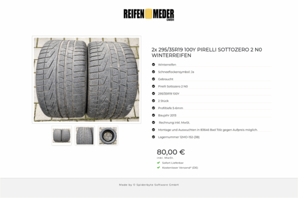 2x 295/35R19 100Y PIRELLI SOTTOZERO 2 N0 WINTERREIFEN #5700 – Bild 4