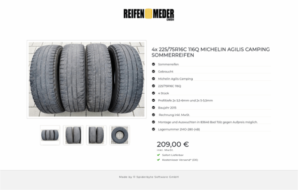 4x 225/75R16C 116Q MICHELIN AGILIS CAMPING SOMMERREIFEN #3480 – Bild 5
