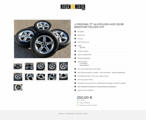 4 ORIGINAL 17" ALUFELGEN AUDI Q5 8R 8R0071497 FELGEN 7x17  #1UNL – Bild 12
