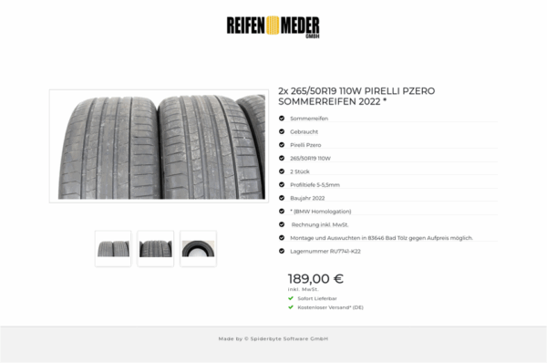 2x 265/50R19 110W PIRELLI PZERO SOMMERREIFEN 2022 * #1DRW – Bild 4