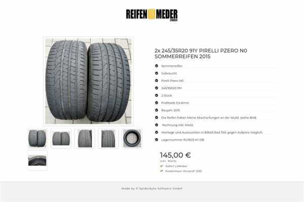 2x 245/35R20 91Y PIRELLI PZERO N0 SOMMERREIFEN 2015 #6955 – Bild 7
