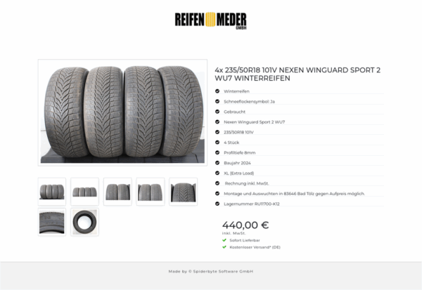 4x 235/50R18 101V NEXEN WINGUARD SPORT 2 WU7 WINTERREIFEN #1Z3M – Bild 8