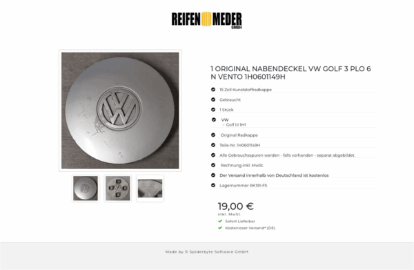 1 ORIGINAL NABENDECKEL VW GOLF 3 PLO 6 N VENTO 1H0601149H #1U5E – Bild 4