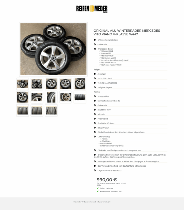 ORIGINAL ALU WINTERRÄDER MERCEDES VITO VIANO V-KLASSE W447  #1UTV – Bild 14