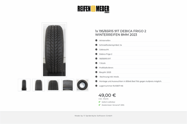 1x 195/65R15 91T DEBICA FRIGO 2 WINTERREIFEN 8MM 2023  #1QTS – Bild 6