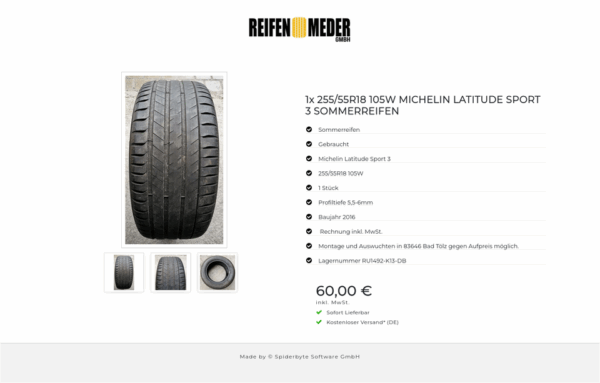 1x 255/55R18 105W MICHELIN LATITUDE SPORT 3 SOMMERREIFEN #3615 – Bild 4
