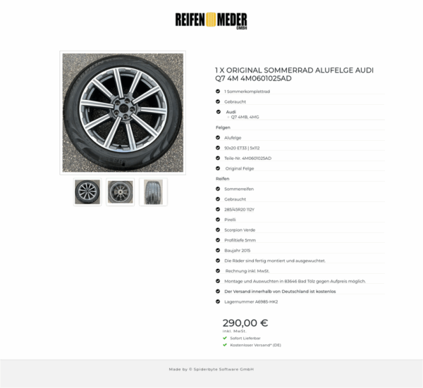 1 X ORIGINAL SOMMERRAD ALUFELGE AUDI Q7 4M 4M0601025AD #1DTI – Bild 4