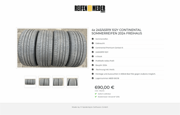 4x 245/45R19 102Y CONTINENTAL SOMMERREIFEN 2024 FREIHAUS #1Q7H – Bild 5
